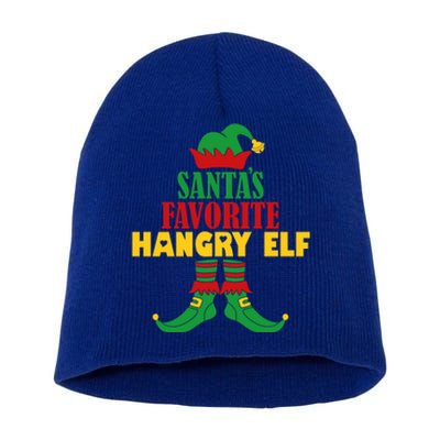 Santas Favorite Hangry Elf Christmas Matching Holiday Funny Gift Short Acrylic Beanie