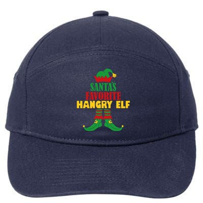 Santas Favorite Hangry Elf Christmas Matching Holiday Funny Gift 7-Panel Snapback Hat