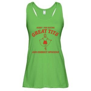 Sorry For Having Great Tits And Correct Opinions Ladies Essential Flowy Tank