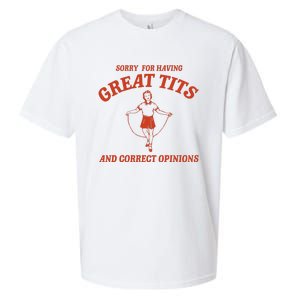 Sorry For Having Great Tits And Correct Opinions Sueded Cloud Jersey T-Shirt