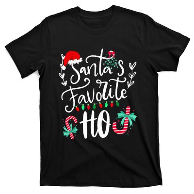 Santas Favorite Ho Funny Christmas Santa Hat Xmas Pajamas  T-Shirt