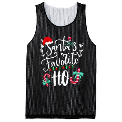 Santas Favorite Ho Funny Christmas Santa Hat Xmas Pajamas  Mesh Reversible Basketball Jersey Tank