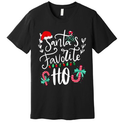 Santas Favorite Ho Funny Christmas Santa Hat Xmas Pajamas  Premium T-Shirt