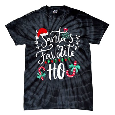 Santas Favorite Ho Funny Christmas Santa Hat Xmas Pajamas  Tie-Dye T-Shirt