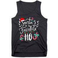 Santas Favorite Ho Funny Christmas Santa Hat Xmas Pajamas  Tank Top