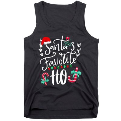 Santas Favorite Ho Funny Christmas Santa Hat Xmas Pajamas  Tank Top