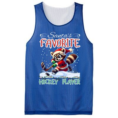 SantaS Favorite Hockey Player Raccoon Ice Hockey Christmas Gift Mesh Reversible Basketball Jersey Tank