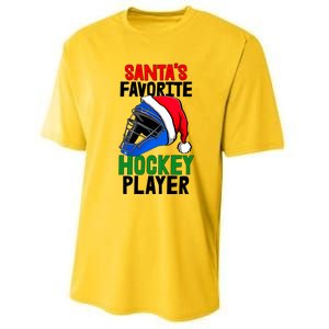 SantaS Favorite Hockey Player Funny Baseball Game Gift Performance Sprint T-Shirt