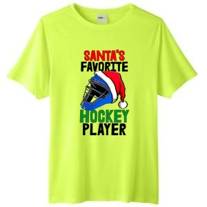 SantaS Favorite Hockey Player Funny Baseball Game Gift Tall Fusion ChromaSoft Performance T-Shirt