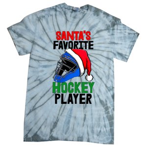 SantaS Favorite Hockey Player Funny Baseball Game Gift Tie-Dye T-Shirt