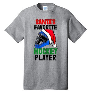 SantaS Favorite Hockey Player Funny Baseball Game Gift Tall T-Shirt