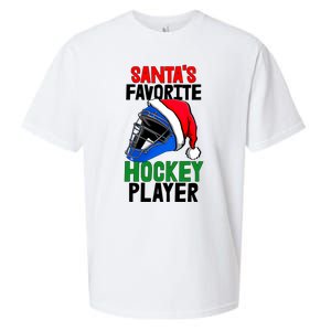 SantaS Favorite Hockey Player Funny Baseball Game Gift Sueded Cloud Jersey T-Shirt