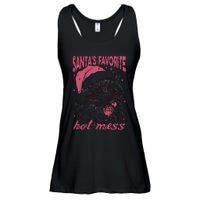 SantaS Favorite Hot Mess Funny Christmas Raccoon Ladies Essential Flowy Tank