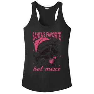 SantaS Favorite Hot Mess Funny Christmas Raccoon Ladies PosiCharge Competitor Racerback Tank