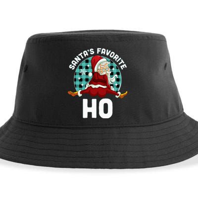 Santa's Favorite Ho  Xmas Naughty Santa Christmas Pajama Sustainable Bucket Hat