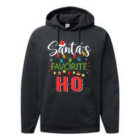 SantaS Favorite Ho Xmas Light Santa Hat Christmas Gift Performance Fleece Hoodie