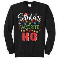 SantaS Favorite Ho Xmas Light Santa Hat Christmas Gift Sweatshirt