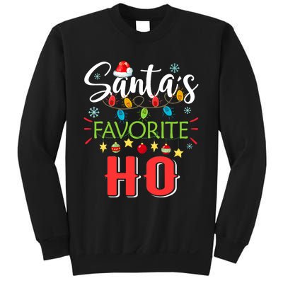 SantaS Favorite Ho Xmas Light Santa Hat Christmas Gift Sweatshirt