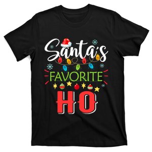 SantaS Favorite Ho Xmas Light Santa Hat Christmas Gift T-Shirt