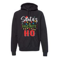 SantaS Favorite Ho Xmas Light Santa Hat Christmas Gift Premium Hoodie