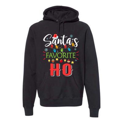 SantaS Favorite Ho Xmas Light Santa Hat Christmas Gift Premium Hoodie