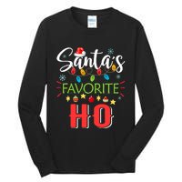 SantaS Favorite Ho Xmas Light Santa Hat Christmas Gift Tall Long Sleeve T-Shirt