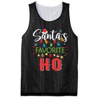 SantaS Favorite Ho Xmas Light Santa Hat Christmas Gift Mesh Reversible Basketball Jersey Tank