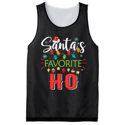 SantaS Favorite Ho Xmas Light Santa Hat Christmas Gift Mesh Reversible Basketball Jersey Tank