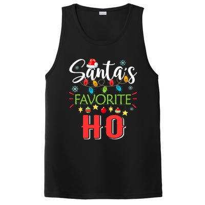 SantaS Favorite Ho Xmas Light Santa Hat Christmas Gift PosiCharge Competitor Tank