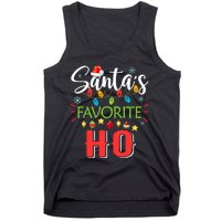 SantaS Favorite Ho Xmas Light Santa Hat Christmas Gift Tank Top