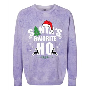 SantaS Favorite Ho Christmas Funny Saying Colorblast Crewneck Sweatshirt