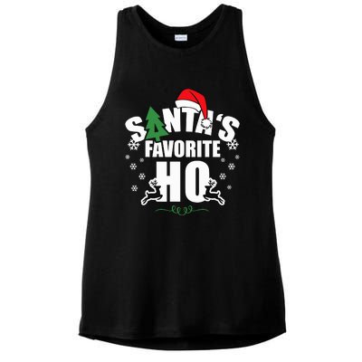 SantaS Favorite Ho Christmas Funny Saying Ladies PosiCharge Tri-Blend Wicking Tank