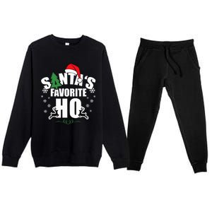 SantaS Favorite Ho Christmas Funny Saying Premium Crewneck Sweatsuit Set