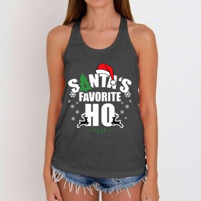 SantaS Favorite Ho Christmas Funny Saying Women's Knotted Racerback Tank