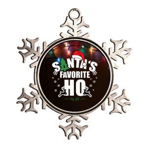 SantaS Favorite Ho Christmas Funny Saying Metallic Star Ornament