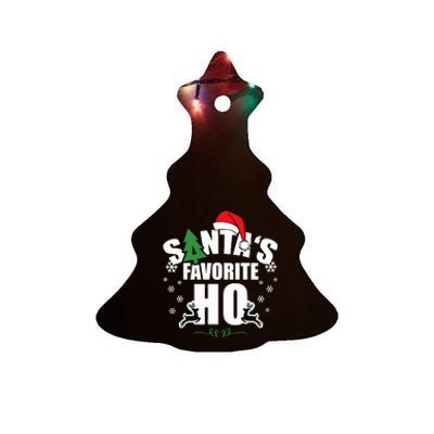 SantaS Favorite Ho Christmas Funny Saying Ceramic Tree Ornament