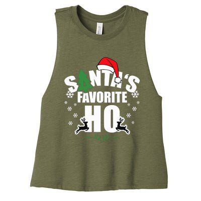 SantaS Favorite Ho Christmas Funny Saying Women's Racerback Cropped Tank