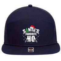 SantaS Favorite Ho Christmas Funny Saying 7 Panel Mesh Trucker Snapback Hat