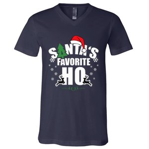 SantaS Favorite Ho Christmas Funny Saying V-Neck T-Shirt