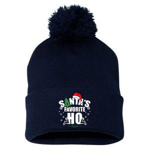 SantaS Favorite Ho Christmas Funny Saying Pom Pom 12in Knit Beanie