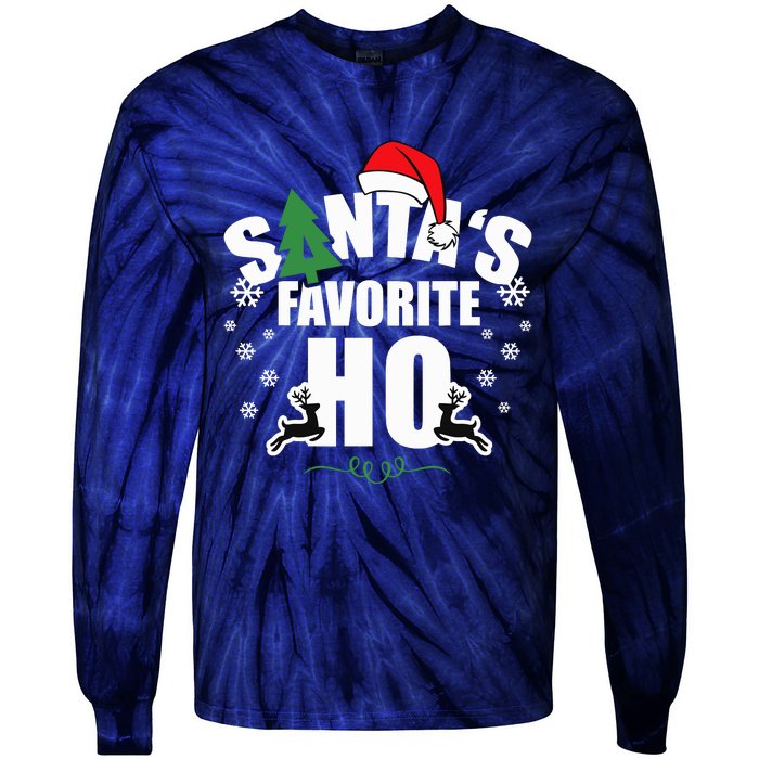 SantaS Favorite Ho Christmas Funny Saying Tie-Dye Long Sleeve Shirt