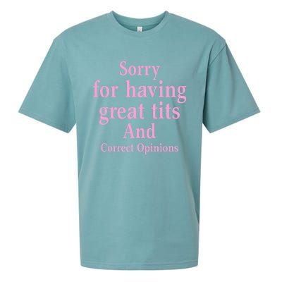 Sorry For Having Great Tits And Correct Opinions Cute Funny Sueded Cloud Jersey T-Shirt