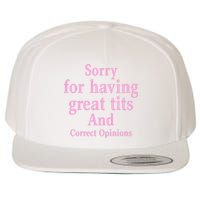 Sorry For Having Great Tits And Correct Opinions Cute Funny Wool Snapback Cap