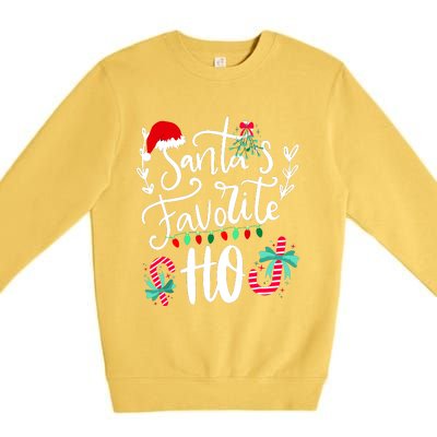 Santas Favorite Ho Funny Christmas Santa Hat Xmas Pajamas Premium Crewneck Sweatshirt