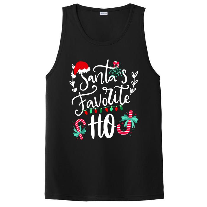 Santas Favorite Ho Funny Christmas Santa Hat Xmas Pajamas PosiCharge Competitor Tank