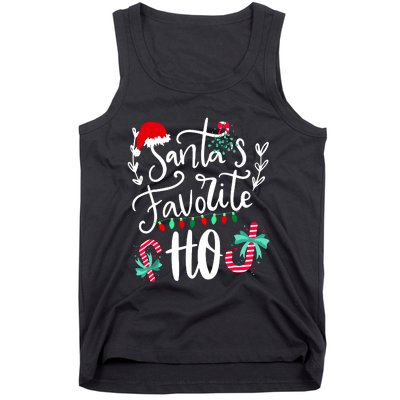 Santas Favorite Ho Funny Christmas Santa Hat Xmas Pajamas Tank Top