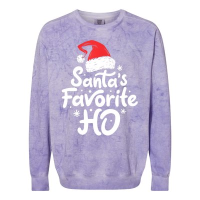 Santa's Favorite Ho Funny Christmas Women Xmas Santa Hat TShirt Colorblast Crewneck Sweatshirt