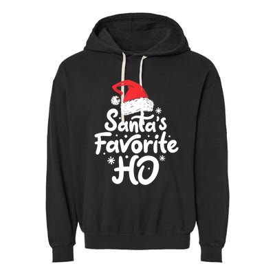 Santa's Favorite Ho Funny Christmas Women Xmas Santa Hat TShirt Garment-Dyed Fleece Hoodie