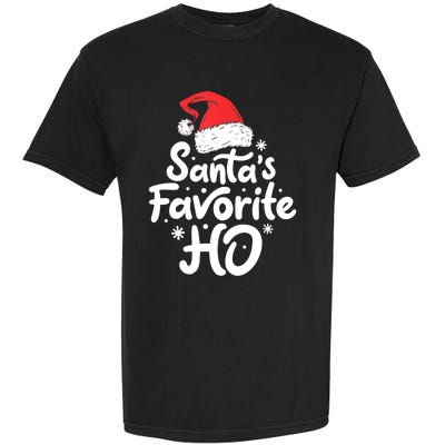 Santa's Favorite Ho Funny Christmas Women Xmas Santa Hat TShirt Garment-Dyed Heavyweight T-Shirt