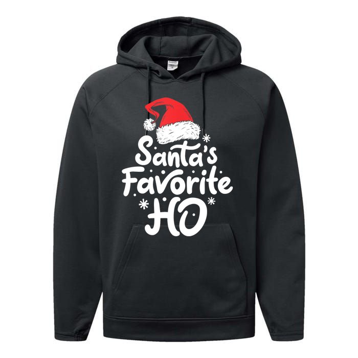 Santa's Favorite Ho Funny Christmas Women Xmas Santa Hat TShirt Performance Fleece Hoodie